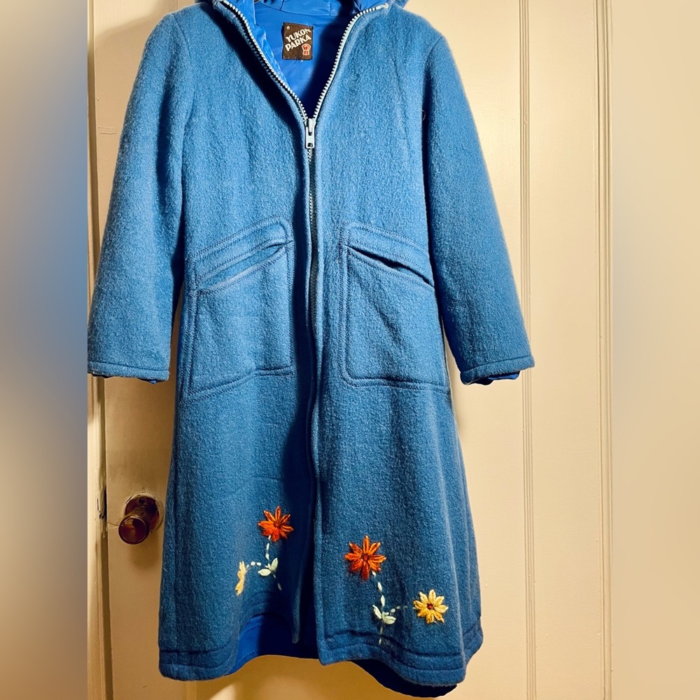Vintage Inuit Yukon parka size 8 boiled wool Inuit parka long coat handmade